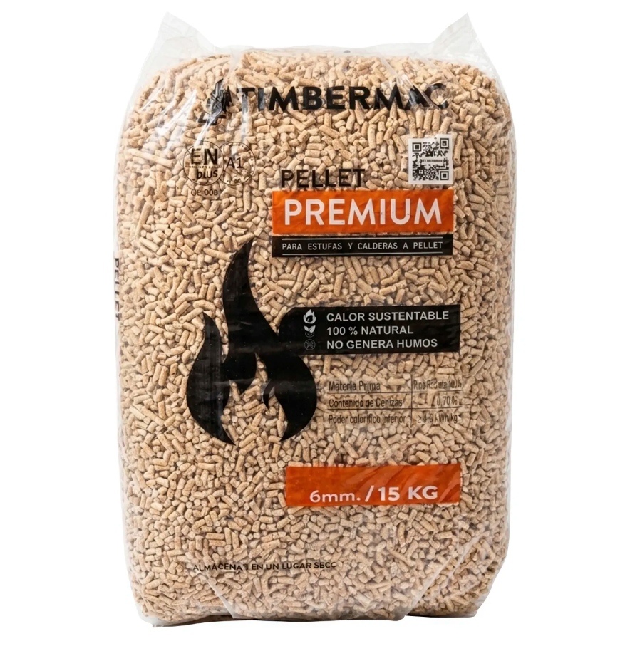 60 Bolsas de Pellet Madera 15 kg